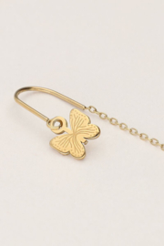 My jewellery Doortrek oorhangers met vlinder goud