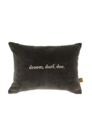 zusss kussen droom durf doe 25x35cm zand/antracietgrijs