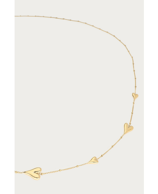My jewellery Lange ketting met bolletjes & hartjes