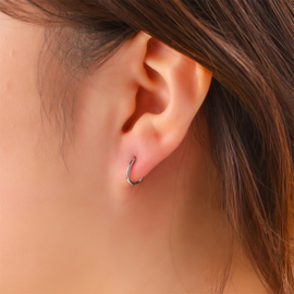 Go Dutch Label oorbellen small hoop 1,6mmx8mm zilver