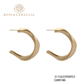 rose en camellia oorbellen onregelmatige hoop