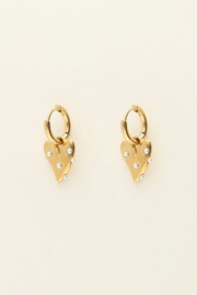 My Jewellery oorbellen Kleine oorringen met hart en imitatieparels goud