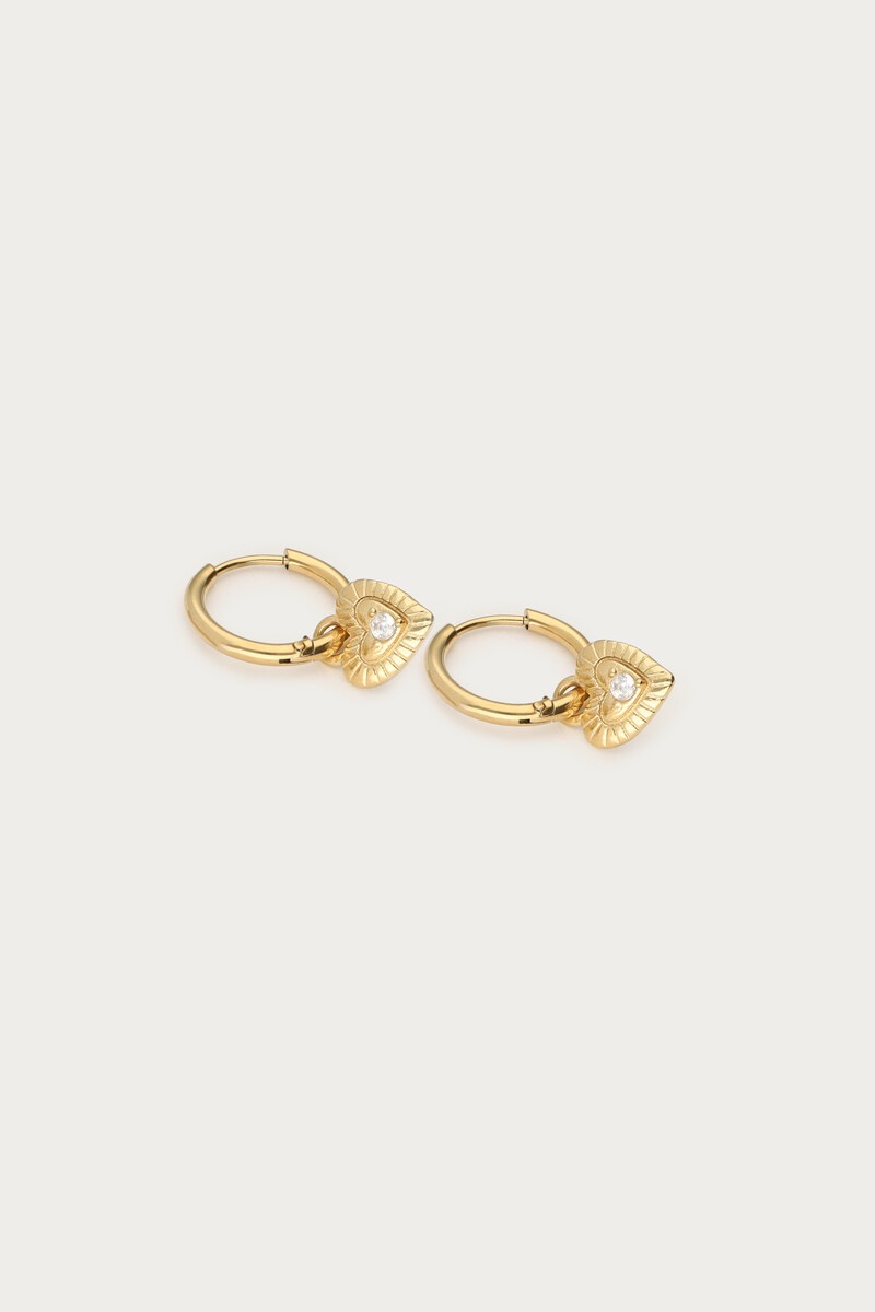 My jewellery Nomads minimalistische oorringen met hartje goud