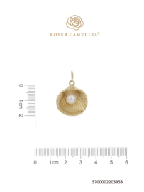 rose en camellia bedel schelp met parel