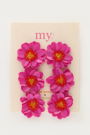 My Jewellery Statement oorhangers met drie roze bloemen