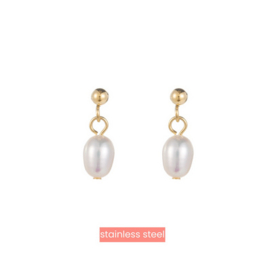 Go Dutch Label oorbellen Little Pearl - 14K