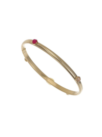 rose en camellia bangle roze steen