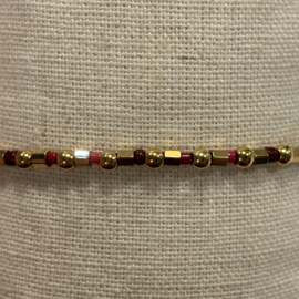 My jewellery stretch armband met kralen goud