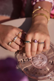 My jewellery ring | goud vintage ring peach kristal.