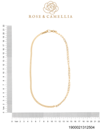 rose en camellia ketting dubbele schakel platte sluiting