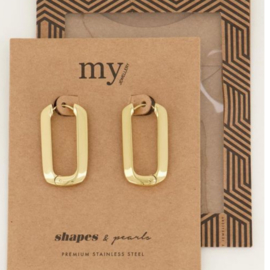 my jewellery oorbellen | shapes rechthoekige oorhanger goud
