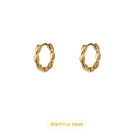 Go Dutch Label oorbellen Hammered Hoop goud