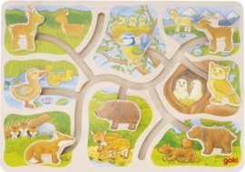 Goki schuifpuzzel dieren