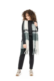 Zusss sjaal | geruite sjaal met franjes donker groen