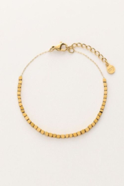 My Jewellery armband met vierkante kralen goud