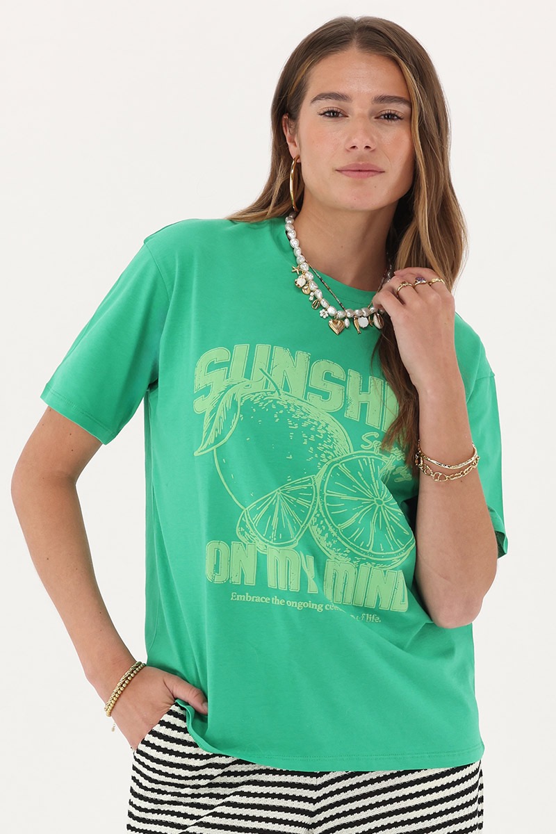 My Jewellery Groen T-shirt "Sunshine on my mind"