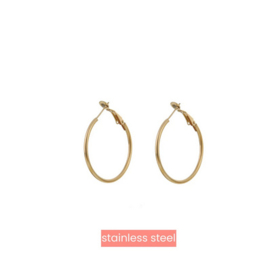 Go Dutch Label oorbellen Essential Hoop - 14K - 30x2 mm