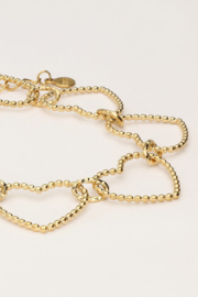 My jewellery armband met hartjes goud