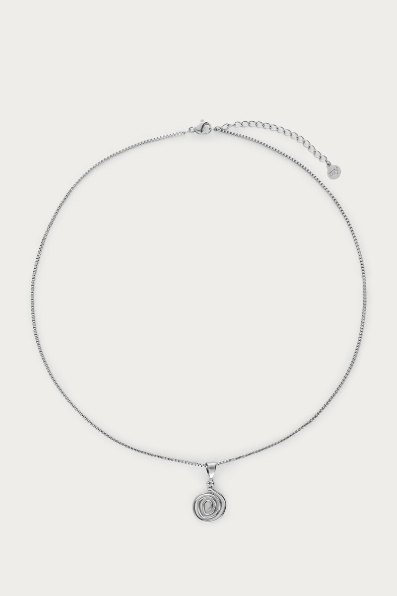 My jewellery Nomads ketting met minimalistische swirl zilver