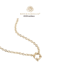 rose en camellia ketting ronde schakel 45cm ronde sluiting