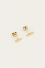 My Jewellery oorbellen | oorbellen studs staafje gedraaid goud