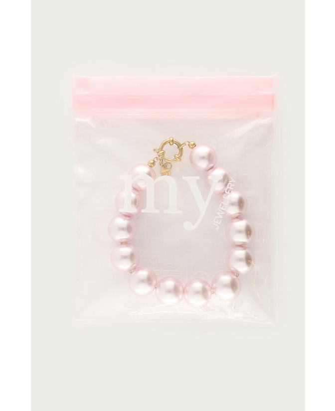 My Jewellery Armband met licht roze glas parels