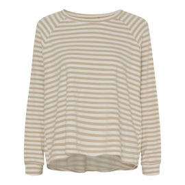 Marta Du Chateau sweater gestreept beige/wit