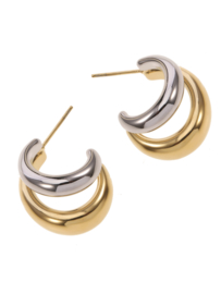 rose en camellia oorbellen hoops goud zilver