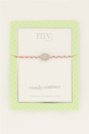 My jewellery armband | zilver candy couture roze multikleur armband très belle*