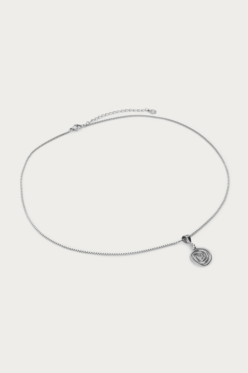 My jewellery Nomads ketting met minimalistische swirl zilver