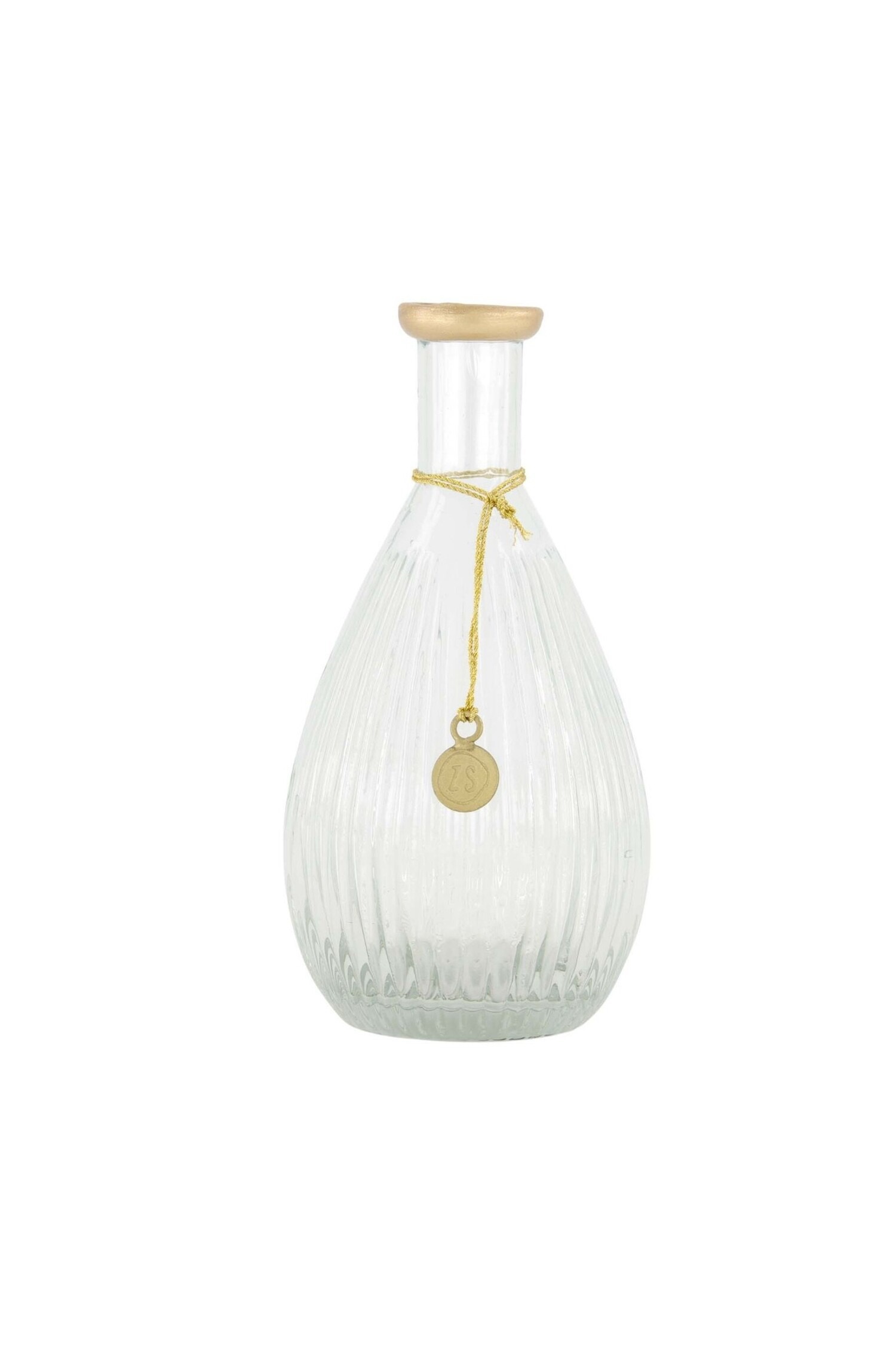 zusss vaasje glas ribbel 15 cm transparant