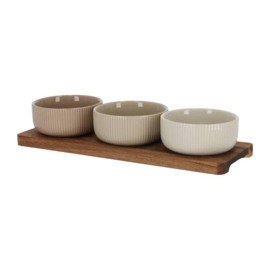 prospectt Jens living serveerplank met schaaltjes beige