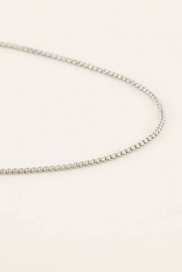 My jewellery Lange ketting met ronde schakels zilver