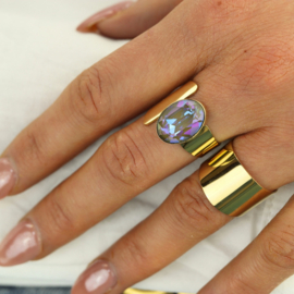 Camps & Camps ring Swarovski Grey Delight Oval Ring