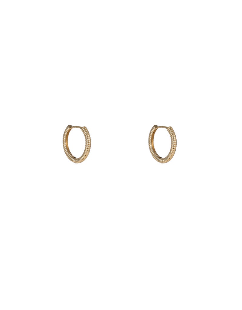 Go Dutch Label  oorbel geribbeld goud 20mm