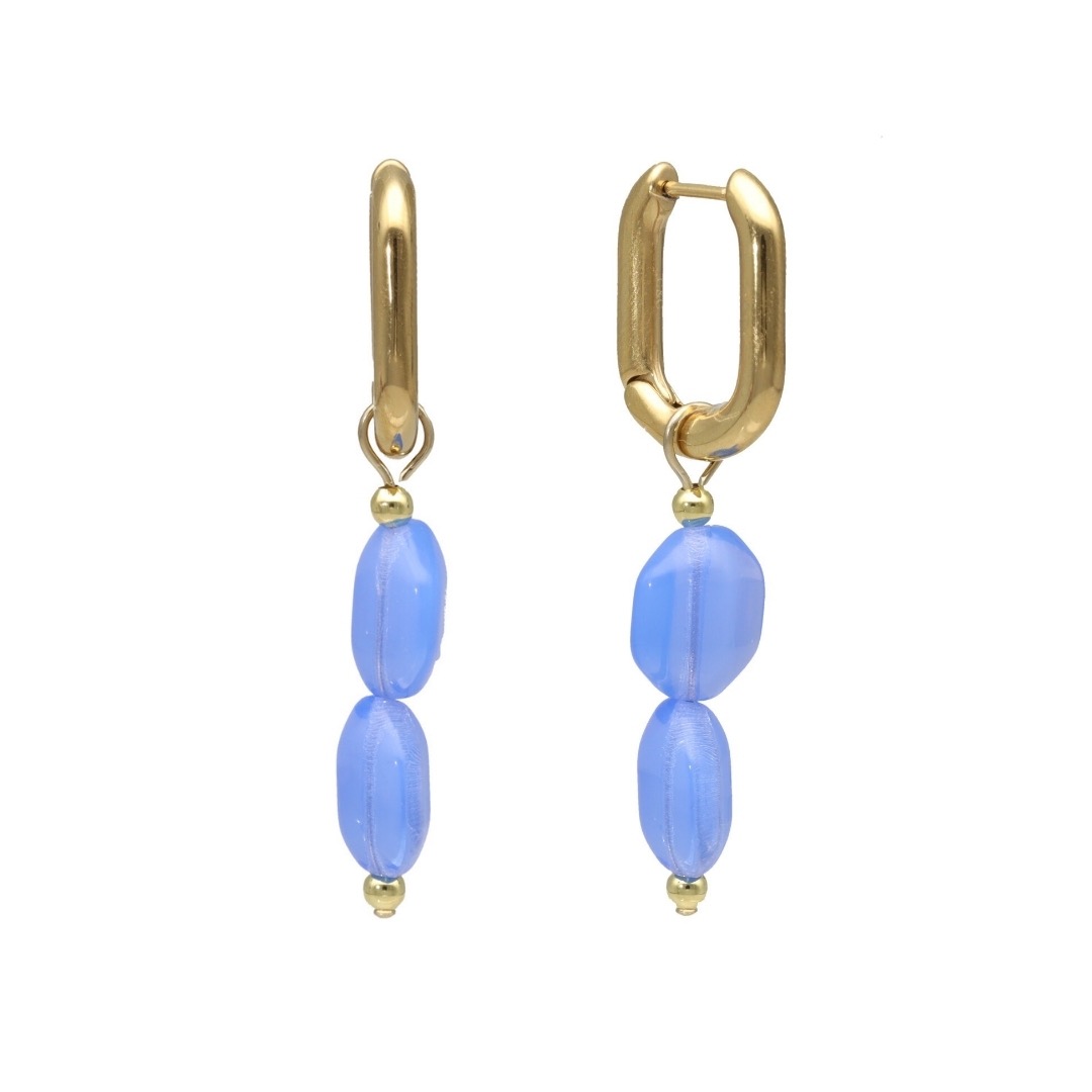 camps & camps oorbellen Glass Bead Sapphire