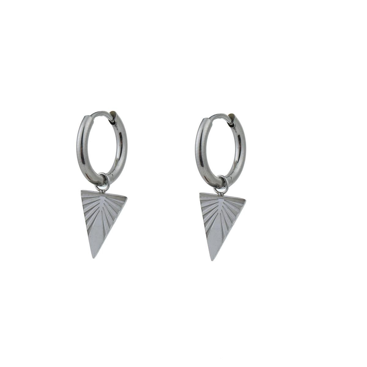 Go Dutch Label driehoek oorbel zilver