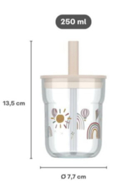 Mepal kinderglas Mio 250 ml met rietje Little Dutch Little Farm