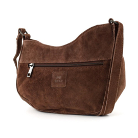 Bear design suede schoudertasje 'Tamara' choco