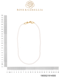 rose en camellia ketting parels platte sluiting