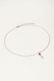 My Jewellery Vintage ketting met gekleurde roos zilver
