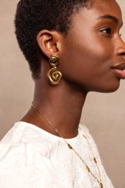 My Jewellery oorbellen iconic met dubbele hartjes goud
