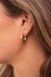 My Jewellery oorbellen |  oorringen rond met kleine ribbel goud