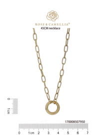 rose en camellia ketting 45cm ronde sluiting
