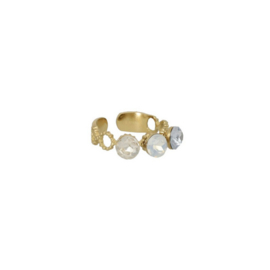 Camps & Camps ring Swarovski Trio Ring White Opal