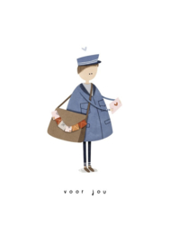 wenskaart klein liefs | postbode "voor jou"