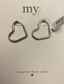 My Jewellery oorbellen Oorringen basic hart zilver
