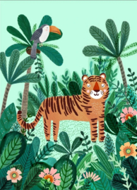 Petit Monkey wenskaart | tiger and toucan