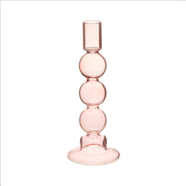 sass & belle glazen bubbel kandelaar | roze