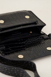 My Jewellery tas | zwarte schoudertas croco print